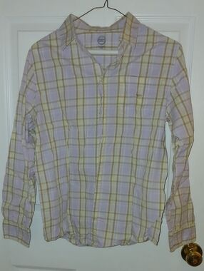Light Purple and Yellow Plaid Boy's Button-Down Shirt